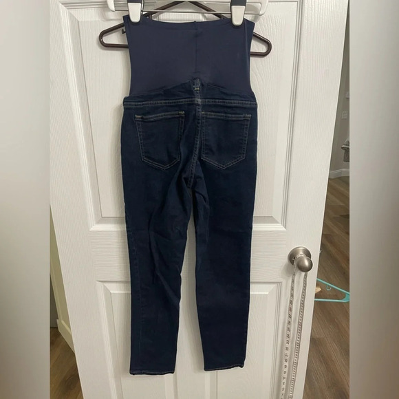 GAP Womens Maternity Jeans Easy Legging Stretch Size 27 Dark Full Panel Stretch - Picture 3 of 5